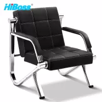 HiBoss办公沙发JHSF54-1黑色单人沙发金属骨架小型沙发现代简约洽谈沙发