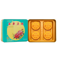 元朗荣華 低糖双黄白莲蓉月饼 600g(可定制LOGO)