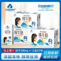 云边的卓玛纯牛奶200ml*12盒*3提 3.3g蛋白 3500米贺兰山牧场 纯生牛乳 清甜本味