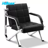 HiBoss办公沙发JHSF54-1黑色单人沙发金属骨架小型沙发现代简约洽谈沙发