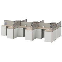 臻远ZYGW-047职员桌办公桌屏风工作卡位 T型六人位