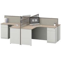 臻远ZYGW-053屏风工作卡位职员桌办公桌 十型四人位