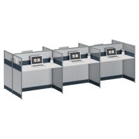 臻远ZYGW-022职员桌办公桌屏风工作卡位 对坐六人位