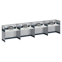 臻远ZYGW-027职员桌办公桌屏风工作卡位 直排四人位