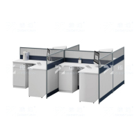 臻远ZYGW-029职员桌办公桌屏风工作卡位 T型四人位