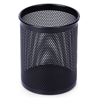 得力909密集金属网纹圆形笔筒