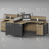 臻远ZYGW-071屏风工作卡位职员桌办公桌 十型四人位