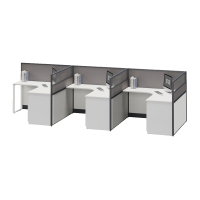 臻远ZYGW-118屏风工作卡位职员桌办公桌 F型三人位