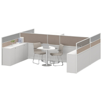 臻远ZYGW-123屏风工作卡位职员桌办公桌含洽谈空间 工字型双人位