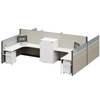 臻远ZYGW-133屏风工作卡位职员桌主管经理办公桌组合含活动柜