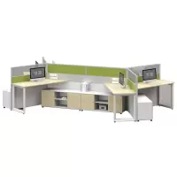 臻远ZYGW-136屏风工作卡位职员桌办公桌 异型六人位