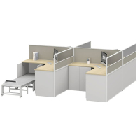 臻远ZYGW-099职员桌办公桌屏风工作卡位 T型四人位