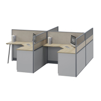 臻远ZYGW-102职员桌办公桌屏风工作卡位 T型四人位