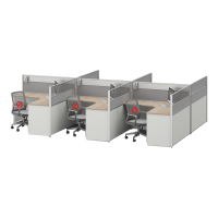 臻远ZYGW-138屏风工作卡位职员桌办公桌 干型六人位