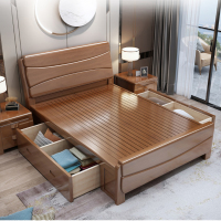 臻远ZY-SMC-69 现代简约实木床双人床 1.5米抽屉高箱