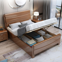 臻远ZY-SMC-71 现代简约实木床双人床 1.8米气压高箱