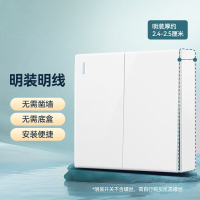 明装开关插座 二开单控 86型墙壁开关面板 N02白色