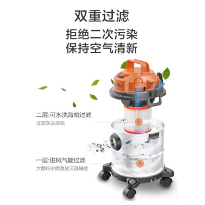 亿力吸尘器家用大吸力强用大功率美缝专用吸尘机自动工业吸尘器[18L塑料桶]清洁标准版YLW6342-18LP