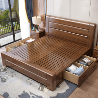 臻远ZY-SMC-117 现代简约实木床双人床 1.8米抽屉高箱