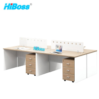 HiBoss 职员桌办公桌现代简约屏风卡座员工位电脑桌4人位