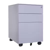 臻远 ZY-HDGB-03 钢制活动柜办公文件柜三抽储物矮柜 侧拉款闪银灰色