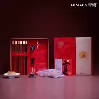 青锦中秋[如意中秋一脉相承]鸡翅黑檀木筷生肖酒杯筷架套装