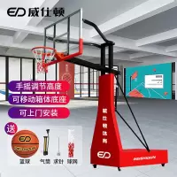 威仕顿(WEISHIDUN)可升降平箱篮球架 学校球馆成人标准室内户外(半包防撞垫+篮球)QJ016