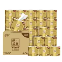 清风有芯卷纸 原木金装4层加厚200克*27卷 卫生纸卷筒纸纸巾卷纸整箱