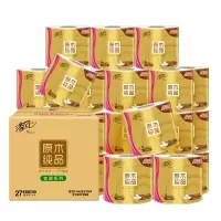 清风有芯卷纸 原木金装 4层加厚140克*27卷 卫生纸卷筒纸纸巾 整箱