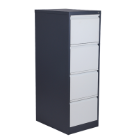 臻远 ZYJJ-800150文件挂劳柜卡箱办公资料柜矮柜A4FC挂快捞柜立式抽屉柜 灰白套色四抽鹅颈拉手