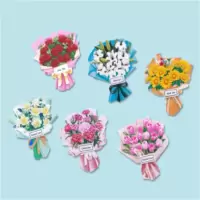 畅 宝 森 冰箱贴 树脂立体花束冰箱贴磁贴创意3d玫瑰花向日葵百合文创礼品磁贴[20个起购]款式随机 PS