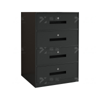 臻远 ZY-CTGB-05 钢制活动柜床头柜铁皮储物柜矮柜 四抽黑色