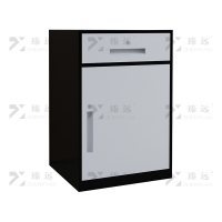 臻远 ZY-CTGB-17 钢制活动柜床头柜铁皮储物柜矮柜 一抽黑框白门