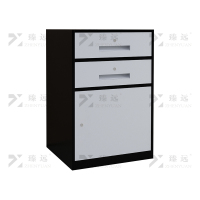 臻远 ZY-CTGB-18 钢制活动柜床头柜铁皮储物柜矮柜 二抽黑框白门