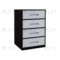 臻远 ZY-CTGB-20 钢制活动柜床头柜铁皮储物柜矮柜 四抽黑框白门