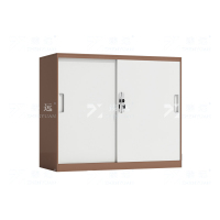 臻远 ZY-WJGC-52 移门文件柜档案柜套色矮柜落地书柜 760铁移门咖白