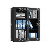 臻远 ZY-WJGC-74 移门文件柜档案柜玻璃矮柜落地书柜 1090玻璃移门黑色