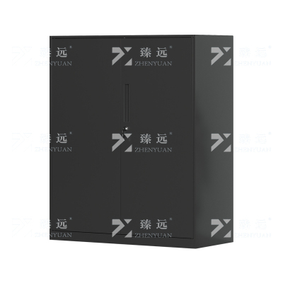 臻远 ZY-WJGC-82 文件柜窄边矮柜拆装档案柜落地书柜 760铁门黑色
