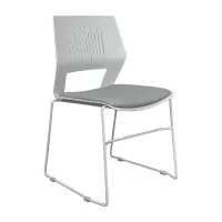 臻远 ZY-7485 简约培训椅办公会议椅电脑椅靠背椅 白架灰垫