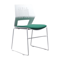 臻远 ZY-7488 简约培训椅办公会议椅电脑椅靠背椅 白架绿垫