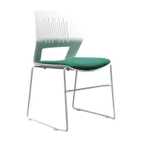 臻远 ZY-7488 简约培训椅办公会议椅电脑椅靠背椅 白架绿垫