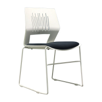 臻远 ZY-7489 简约培训椅办公会议椅电脑椅靠背椅 白架黑垫