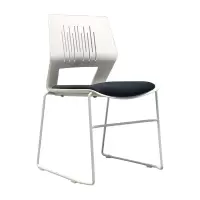 臻远 ZY-7489 简约培训椅办公会议椅电脑椅靠背椅 白架黑垫