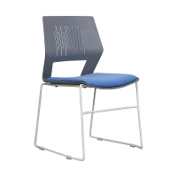 臻远 ZY-7494 简约培训椅办公会议椅电脑椅靠背椅 灰背蓝垫