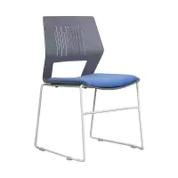 臻远 ZY-7494 简约培训椅办公会议椅电脑椅靠背椅 灰背蓝垫