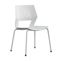 臻远 ZY-7495 简约培训椅办公会议椅电脑椅靠背椅 白架白背