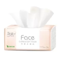 洁柔抽纸 柔韧加厚3层110抽面巾纸*24包粉FaceM号整箱PR216-24E