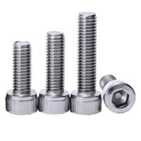 JBNY五金工具304不锈钢内六角螺栓规格:M5*10,20套/件,(1平垫1弹簧垫1个螺帽1个螺杆)