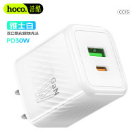 浩酷(HOCO)双口氮化镓30W快充头CC15雅士白