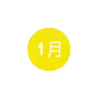 JBNY五金配件月份贴纸彩色不干胶1月份-直径5CM,100贴/件